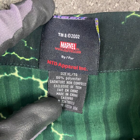 Vintage 2002 The Incredible Hulk Button Up Shirt Boy's XL Marvel Comics Y2K - Picture 5 of 8